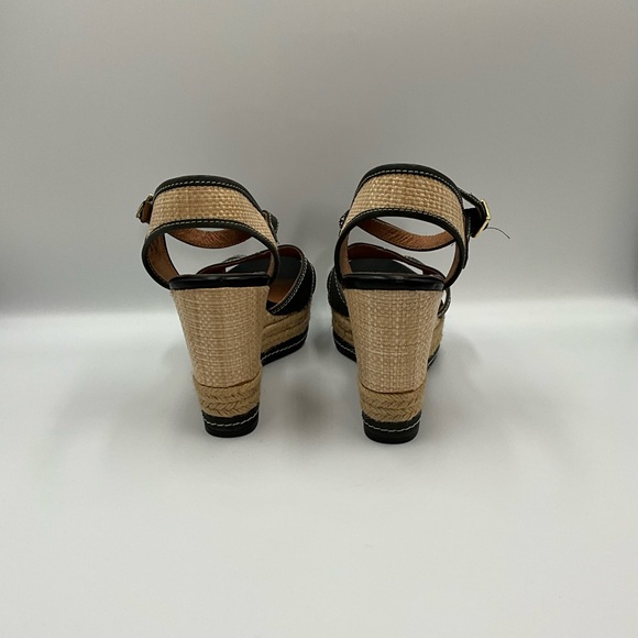 Clarks Wedge Sandals Size 7 Indigo Amelia Air 3.5” Heel - Picture 4 of 6